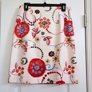 Talbots Floral Geometric Cotton Skirt!